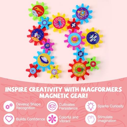 Relaxweex Magnetic Gears Interchangeable for Fridge,36 Pcs,Space - Image 6