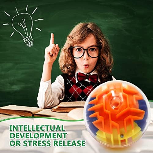 12 Pieces Maze Ball 3D Maze Puzzle Brain Teasers Games,Mini Gravity 3D Maze Ball Hard Challenges Game Lover,Training Labyrinth Toys Gifts for Students Teens Adults, Kids Educational Toy - Image 3