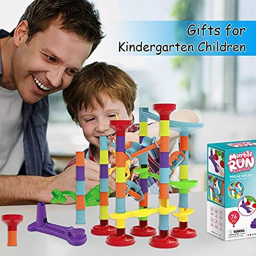 Blacka Marble Run Maze Race Game Glass Marbles for Kids Age 3 4 5 6 Boys Girls Educational Preschool Toys Block Toy Set As Xmas Birthday Present Festival Gifts, Small - Image 4