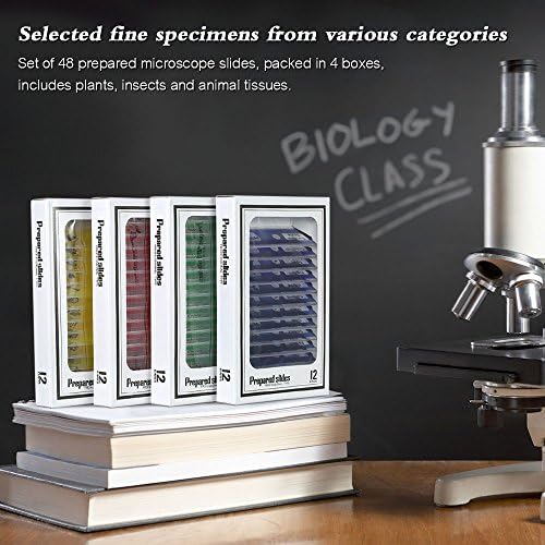 Prepared Microscope Slides, 48pcs Plastic Animals Insects Plants Flowers Sample Specimens - Image 6