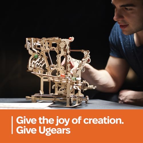 UGEARS Marble Run Chain Hoist, Model Kit, 3D Puzzle, Models for Adults to Build Mechanical Engineering Kit Brain Teaser, Hobby Set - Image 6