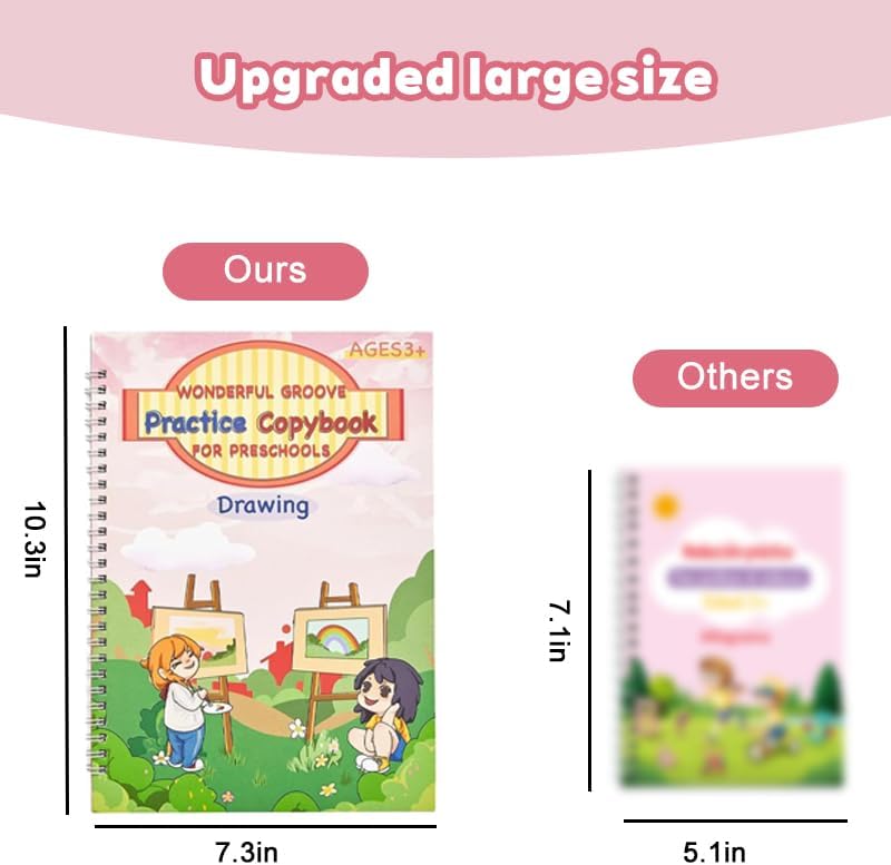 Magic Grooved Writing Practice Books, Reusable Handwriting Workbook - Image 3