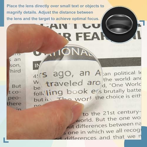 PATIKIL 12 Pack Biconvex Lens, 42mm Dia. 75mm Focal Length Optical Lenses Magnifier Paperweight Acrylic Double Convex for DIY Office Desk Home Science Experiment Telescope - Image 4