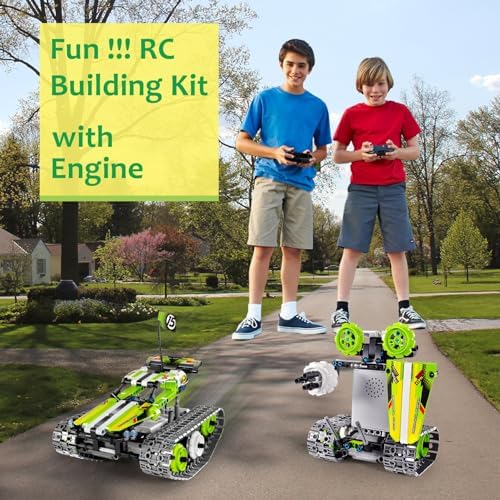 BIRANCO. Remote Control Tracked 3in1 Stunt Racer Building Kit - RC Car STEM Construction Toy, Gift Idea for Kids, Boys and Girls Ages 8-12 Year Old (353 Pcs) - Image 3