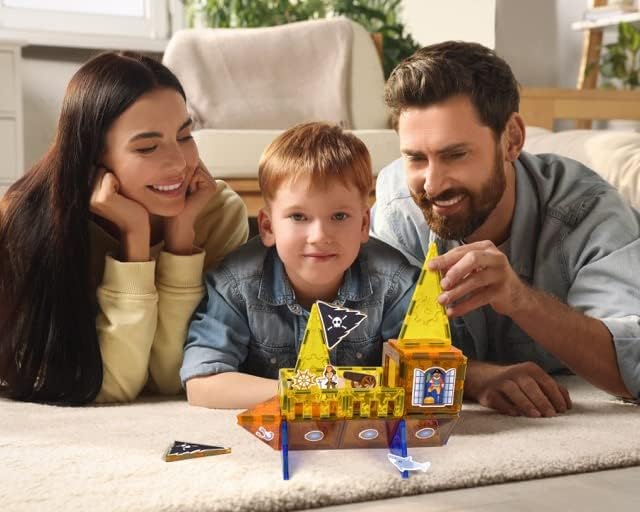 Tytan Tiles Pirate Ship & Island 60-Piece Magnetic Tiles Building Set, Fun Kids’ STEM Toy, Creative Play, Shape & Pattern Recognition, Fine Motor Skills, Includes Storage Bag, Ages 3 and Up - Image 7
