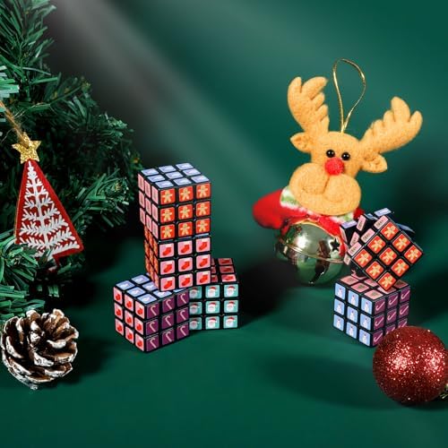 24 Pcs Mini Cubes Bulk, Christmas 1.18 Inch 3x3x3 Puzzle Cube Set, Stocking Stuffers for Kids, Birthday Party Favors, Classroom Prizes, Stress Relief Fidget Toys, Easter Basket Fillers - Image 5
