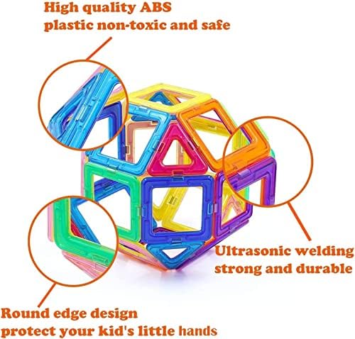 Magnetic Building Blocks Tough Building Tiles STEM Toys for 3+ Year Old Boys and Girls Learning by Playing Games for Toddlers Kids Toys Compatible with Major Brands Building Blocks (D-14) - Image 4