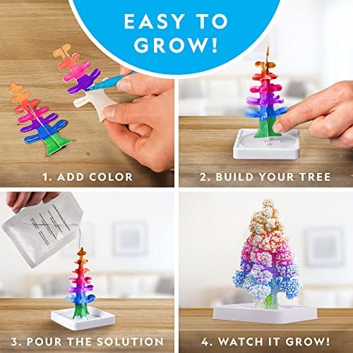 NATIONAL GEOGRAPHIC Craft Kits for Kids - Crystal Growing Kit, Grow 6 Crystal Trees in Just 6 Hours, Educational & Magic Chemistry Set – Science Kit for Kids with 10 Amazing Magic Tricks, STEM - Image 4