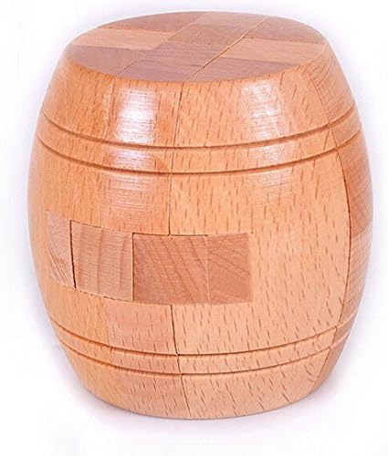 Ahyuan Handmade Powder Barrel Wooden Puzzles for Adults an Interlocking 3D Brain Teaser Puzzles for Adults Hidden Passage Works on a Classic Mechanical Puzzle Concept (Natural) - Image 2
