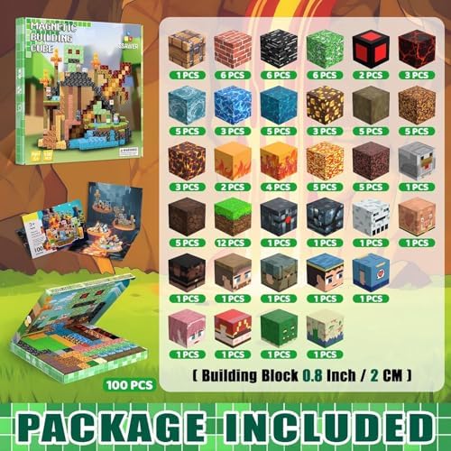 Magnetic Blocks, 100PCS Toys Building Cubes Gifts for Kids Ages 3+ - Image 3