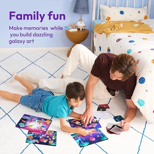 Klever Kits Outer Space Foil Art Kit for Kids - Arts & Crafts Supplies, Mess Free Coloring, Galaxy Foil Foam Stickers, Creative Travel Toys, Birthday Gifts for Boys & Girls Ages 4 and Up - Image 6