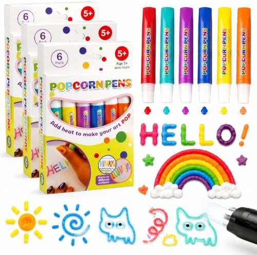 6-Color 3D Puffy Pens, DIY Art Set for Kids 6+ by Unknown