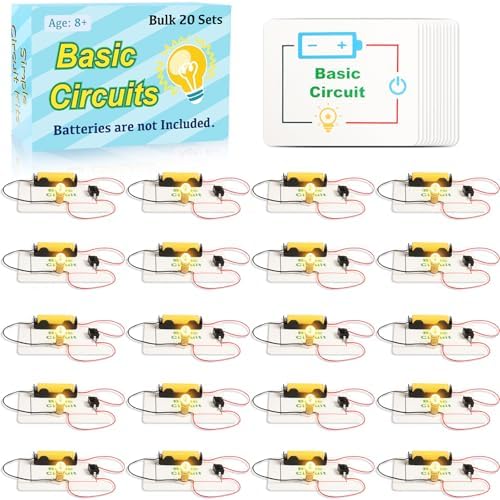 20 Sets STEM Electric Circuit Kit for Kids Age 8-12, Bulk Science Light Bulb Experiments Simple Basic Circuits, Class Projects 2nd 3rd 4th Grade Activities, Classroom Circuit Board Building Kits by Unknown