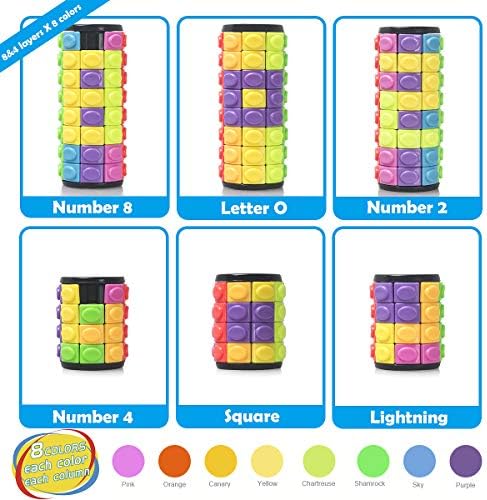 R.Y.TOYS Rotate and Slide Puzzle-Design Patent,Fidget Toys(Restore Order/Create Patterns) 8 Colors,4 and 8 Layers-Detach Piece for Quick Play,Brain Teaser,Sensory Toys Gifts,Easter Basket Stuffers - Image 2
