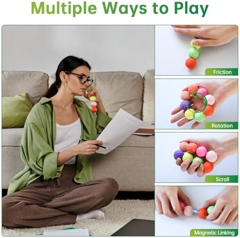 8PC Silicone Magnetic Balls Fidget Toys Stress Balls for Adults,Teens,Women - Image 4