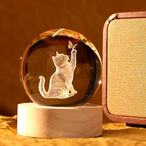 Cat Lover Gifts for Women 3D Cat Crystal Ball - Image 3