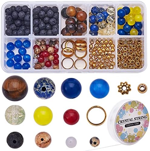 SUNNYCLUE 1 Box 310Pcs DIY Multilayer Solar System Bracelet Making Kit Natural Gemstone Universe Galaxy Nine Guardian Planets Necklace Beading Christmas Bracelet Jewelry Making Starter Craft Supplies by SUNNYCLUE