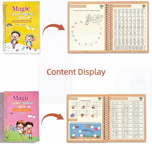 Grooved Writing Practice Books for Kids, 4pk Handwriting Kit, Ages 3-8 - Image 5