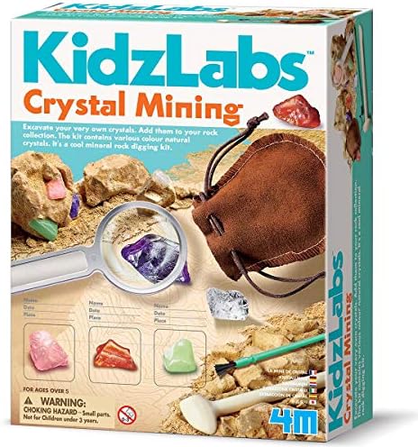 4M Kidzlabs Crystal Mining Kit, DIY Science Kit - Dig for gem Stones, For Boys & Girls Ages 5+ by 4M