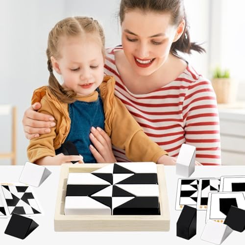 Puzzle Blocks for Kids,Education Puzzle Toy with Storage Tray,Brain Teaser with Challenges Cards 3D Logic & Spatial Thinking Tabletop Toy for Boys Girls - Image 6