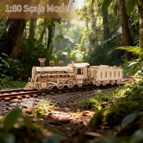 3D Wooden Puzzles for Adults, DIY Mechanical Model Kits for Adults and Kids to Build, Creative Gift for Women or Men Birthday, Christmas (Mechanical Train) - Image 6