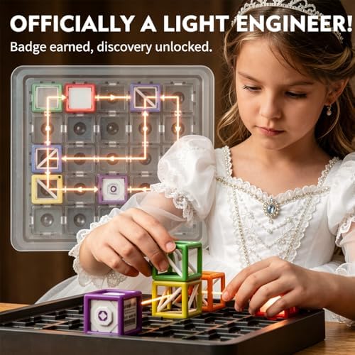 2026 New Laser Maze Reasoning Game, STEM Toys for Ages 8-13 with 60+ Challenges Puzzle Game, Ultimate STEM Logic Toys 37 Pcs Cubes, Learning Educational Toys Thinking Logic Games Ideal Children Gift - Image 3