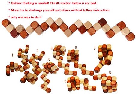 Wooden Twist Cube IQ Puzzle, Brain Teaser Puzzle for Kids and Adults - Image 2