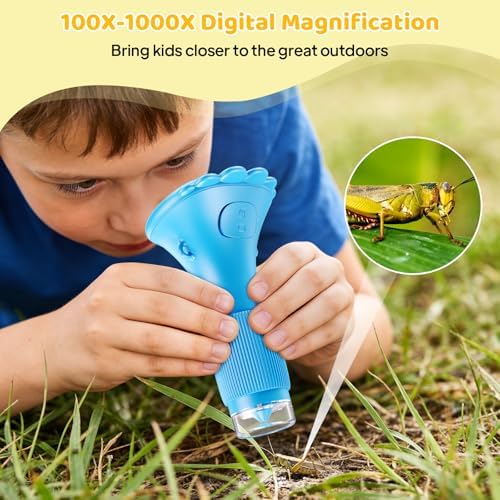Kids Portable Microscope, Pocket Microscope for Kids with 2" Screen - Image 3