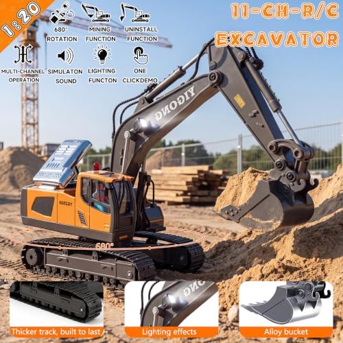 Excavator Set，rc Dump Truck Command The Site Conquer The Dir，2.4Ghz Remote Control Construction Vehicle Set Children's Toys，Alloy Material Simulate True Scale (4-Pcs Set) - Image 4
