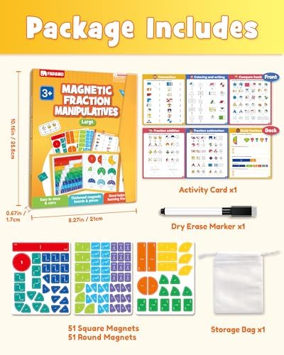 Large Magnetic Fraction Playbook Maths Manipulatives for Kids - Image 3