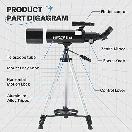 Koolpte Telescope for Adults & Beginner Astronomers - 80mm Aperture 600mm Fully Multi-Coated High Transmission Coatings with AZ Mount Tripod Phone Adapter, Carrying Bag, Wireless Control. - Image 5
