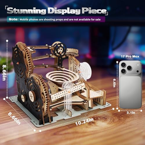 Motorized 3D Wooden Puzzles Marble Run Set for Adults & Teens, Mechanical Marble Run Model Kit to Build, Fun STEM Engineering Gift & Unique Desktop Decor, Christmas Birthday Gift - Image 3