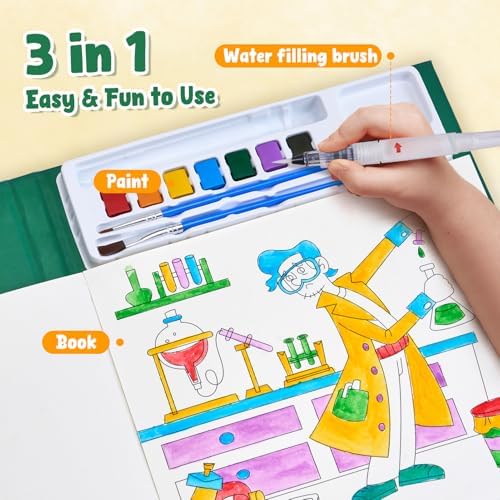 JoyCat Paint with Water Coloring Books for Toddlers (Occupations) - Image 3