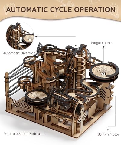 Sainsmart Jr. 3D Wooden Puzzles for Adults, Electric Marble Run Building Kit, Wooden Model Kits Spaceport, Creative Gifts for Teens Ages 14+ (Galaxy Walk) - Image 3
