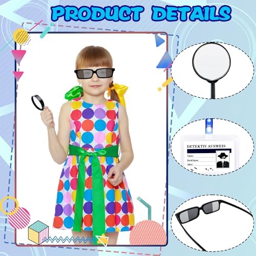 36 Pcs Kids Spy Kit Detective Toy Set Including 12 See Behind You Sunglasses 12 Secret Agent Name Tags 12 Black detective Mmagnifying Glass for Spy FBI Cosplay Escape Room Detective Party Supplies - Image 3
