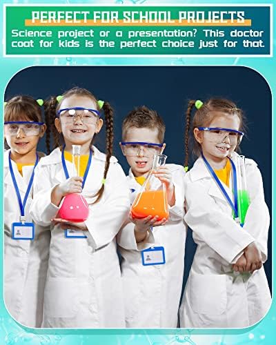 Xtinmee 24 Sets Kids Lab Coat Science Kit Bulk, White, Small - Image 6