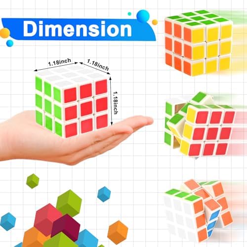 GOLDGE 60 Mini Cube Puzzles, 1.18in 3x3, Fun Party Favors for Kids - Image 2