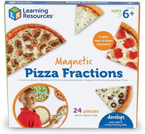 Learning Resources Magnetic Pizza Fractions - Montessori Math Manipulatives, Addition and Subtraction, Critical Thinking Skills, Classroom Must Haves, Homeschool Supplies, Gifts for Students - Image 5