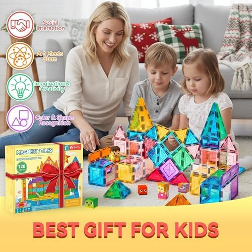 VigorFun Magnetic Tiles Building Toys Set with 8 Magnetic Blocks for Kids - Image 5