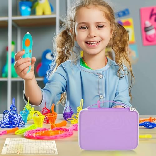casmilee Case for 3Doodler Start+ Essentials (2023/2024) for 3D Pen Set for Kids, Art Activity Set Storage for Educational STEM Toy- Box Only (Case Only, Light purple) - Image 6