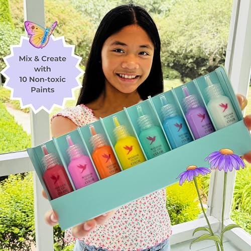 SunnyLifeStudios Butterfly Suncatcher Craft Kit for Kids – Stained Glass Window Art Kit with Activity Book & Paint Set | DIY Craft Gift Ages 8–12+ - Image 6