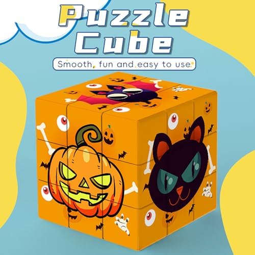Halloween Speed Cube 3x3 Magic Cubes, Party Puzzle Game Toys, Educational Brain Teasers for Kids - Image 2