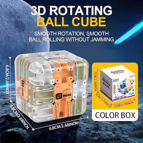 3D Rolling Ball Maze Cube, Brain Teaser Puzzles Toys Educational Focus Toys - Image 6