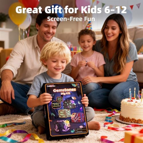 GobiDex Gemstones Dig Kit for Kids Ages 6-12, Excavate 16 Real Gemstones - Image 6