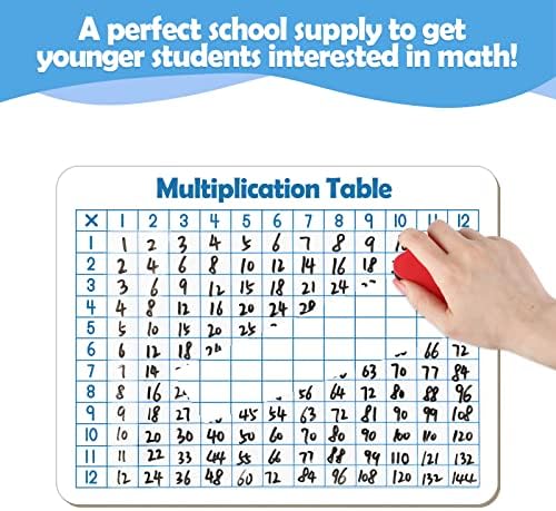 Dry Erase Multiplication Chart Whiteboard, 9" x 12" Multiplication Table Double-Sided Times Table, Math Manipulatives White Board for Kids Students, Classroom and Home, Small White Board Dry Erase - Image 4