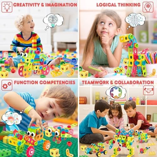 Contixo ST3 Kids Toys - 223 PCs 3D Building Blocks STEM Construction Playboards Creativity, Imagination, Recreational, Educational for Children Toddler, 3+ Year Old Boys and Girls - Image 3