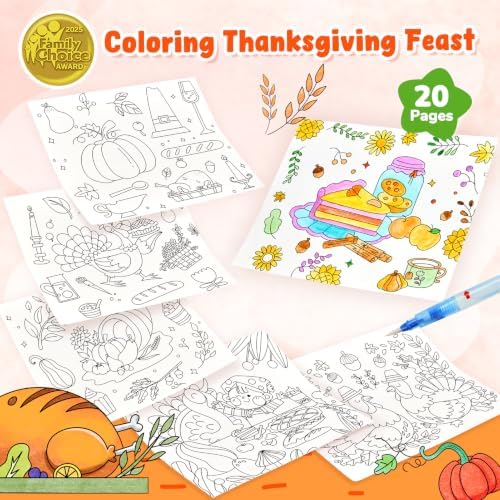 JoyCat Paint with Water Coloring Books for Toddlers (Thanksgiving) - Image 2