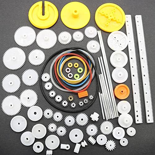 DAGIJIRD Plastic Gears Pulley Belt Motor Gear Set Worm Kits Robot Car Motor Toy DIY Parts Assortment 82Pcs - Image 3
