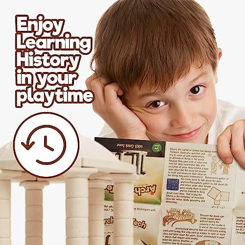 Taksa Toys Ancient Greek Dome Stem Toys Educational Stackable Building Blocks, for Kids Ages 7 8 9 10+ Years Old, Indoor Premium Architectural Kit Construction Games, Montessori Children Toys 54 Pcs - Image 4