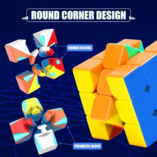 STEAM Life Speed Cube Set 3 Pack - Magic Cube Set with 3x3 & 2x2 Speed Cubes, Pyramid Cube - Smoothly Collection for Kids, Teens & Adults - Image 3